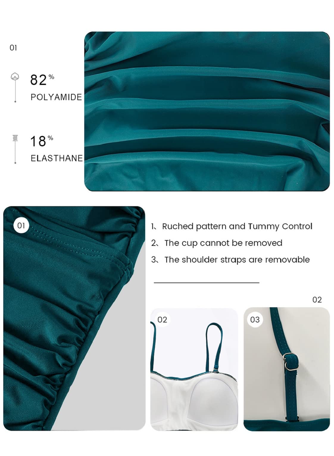 Tankini Mujer Conjuntos de Traje de Baño de Dos Piezas con Pantalones Cortos Cintura Alta Bañadores Cuello en V Bañador de Baño Tallas Grandes Ropa de Playa Bikini
