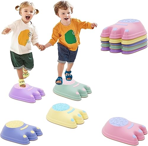 Miniatura 1 de 5 piezas de piedra de escalón para niños en forma de pie antideslizante con textura de equilibrio de superficie de equilibrio piedras de equilibrio