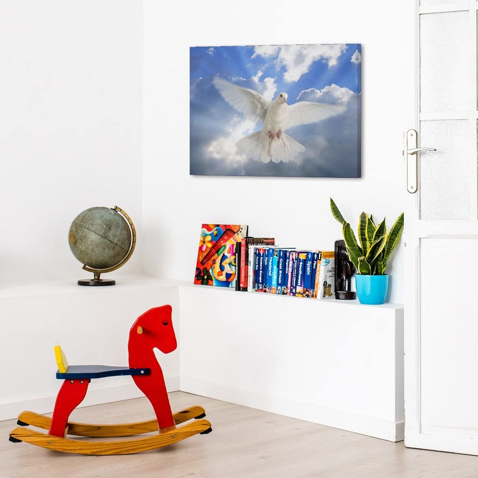Amazon.co.jp: 絵画 白鳩ですインテリア 絵画 鳥ですアート