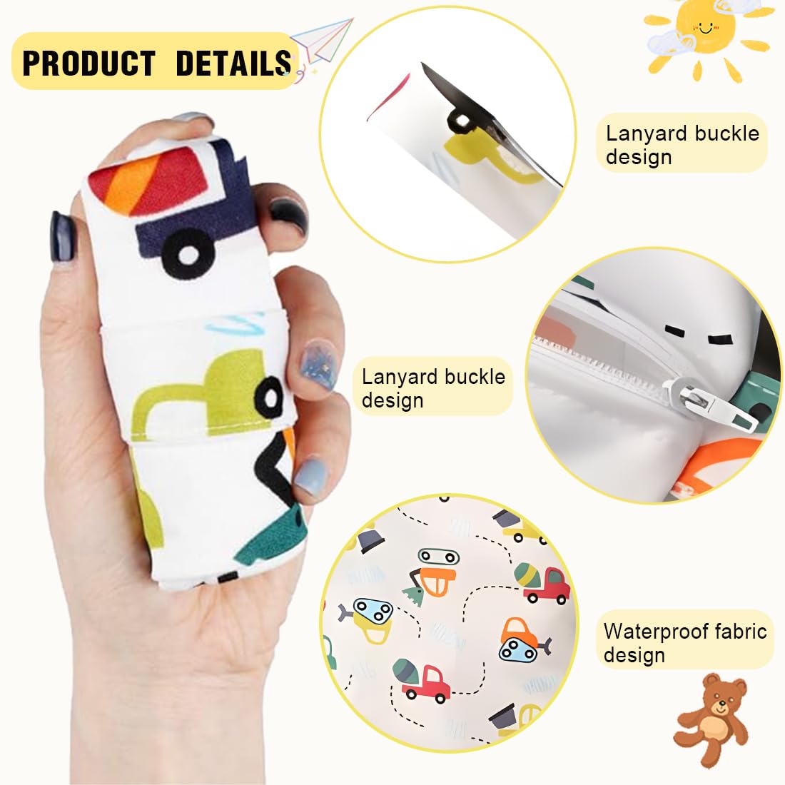 PLABBDPL 2 Pcs Sacs Couches Lavables, Wetbag à Fermeture Eclair
