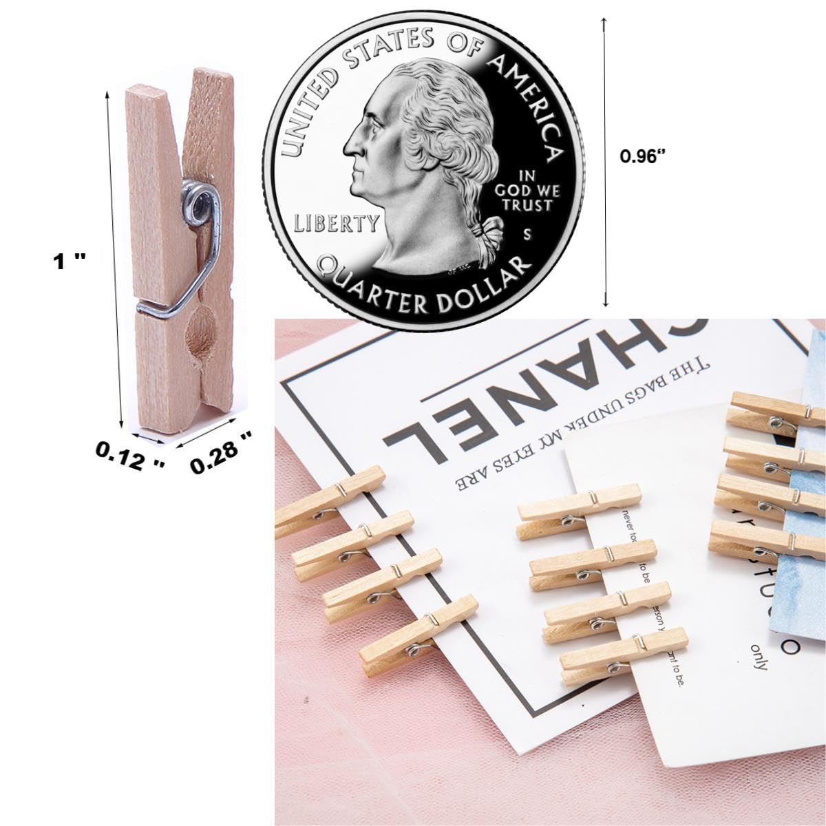 Amazon.com: 50 件1 入迷你木製工藝服裝別針照片的衣服別針小衣夾小衣服別針迷你照片夾小衣服別針 適用於照片、工藝品、藝術品、雞尾酒會、藝術品展示: