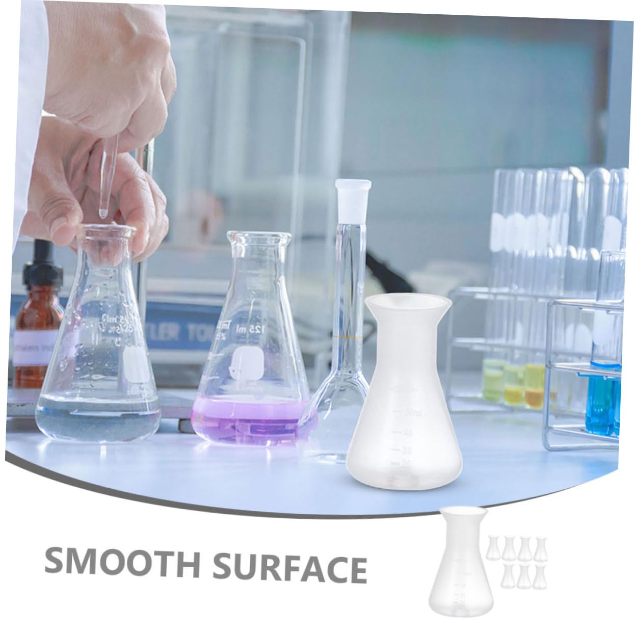 GLEAVI 32piezas Frascos Cónicos Para Laboratorio Frascos Graduados Sin Tapa Para Experimentos Científicos y Mezcla De Líquidos