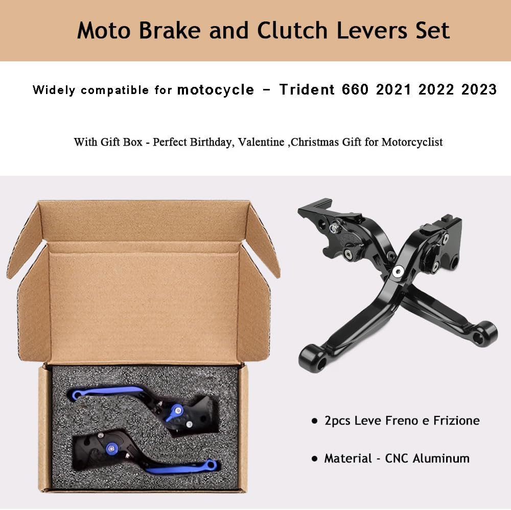 Trident 660 Brake Clutch Levers Set Black Motorcycle CNC Levers Foldable Extendable for T&riumph Trident 660 2021 2022 2023