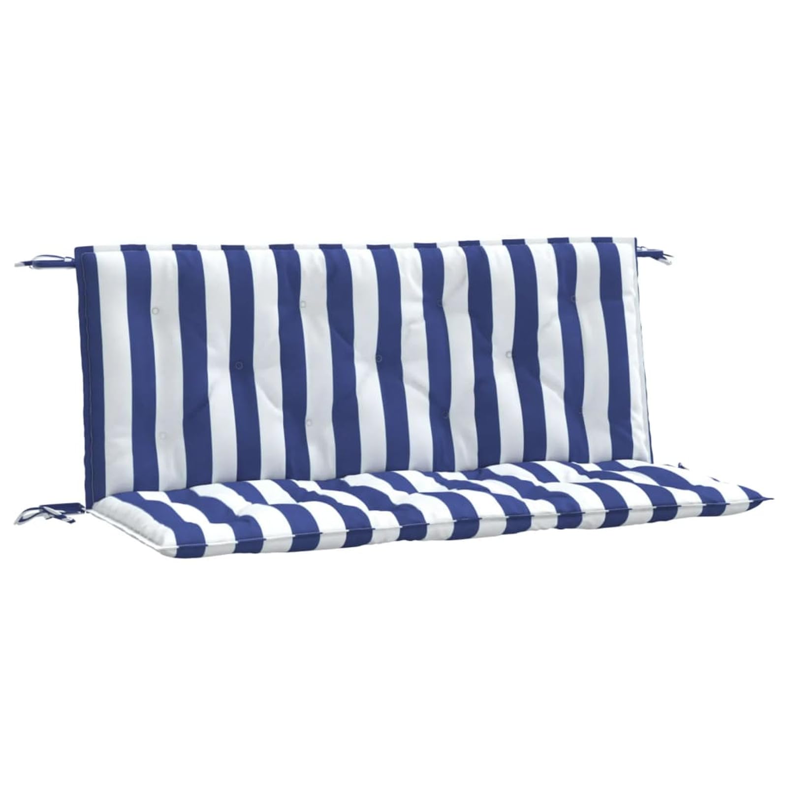 JUDYY Cuscini Panca Giardino 2pz Righe Bianche Blu 120x50x7cm Tessuto,Arredo,Cuscini per sedie-361690