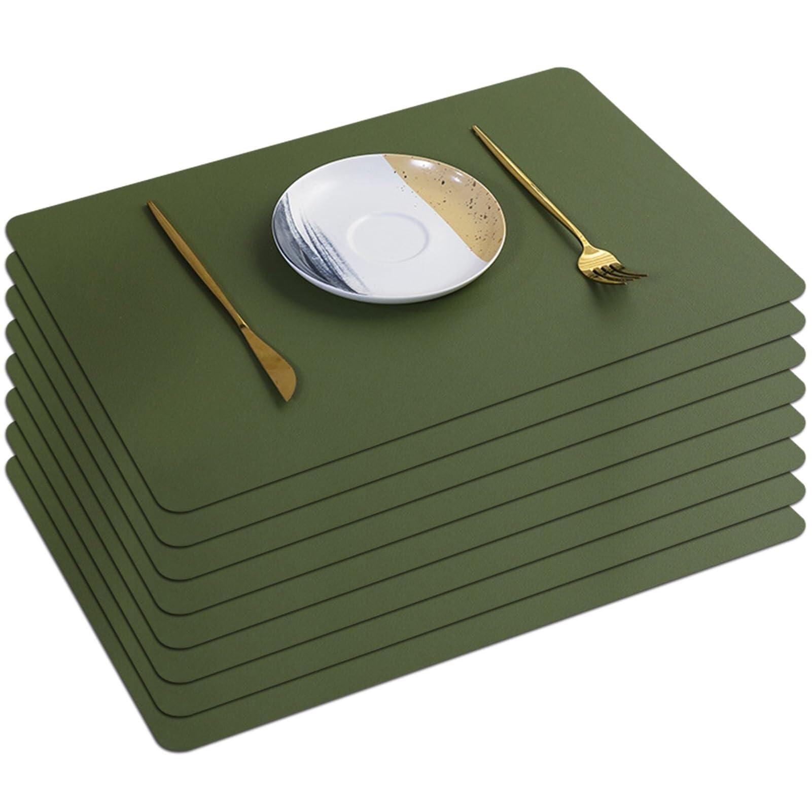 Sets de table en cuir lavables et résistants à la chaleur lot de 8 protecteurs