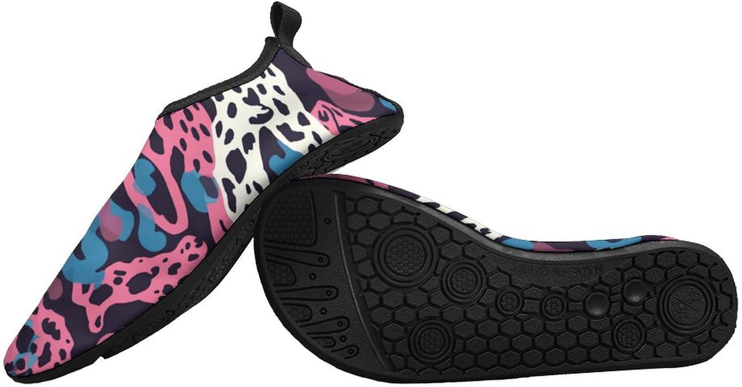 Water Shoes for Women Men Swim Beach Shoes Quick Dry Barefoot Aqua Shoes Blue and Panther Sport Shoes Hiking Shoes 7/8women,5/6men
