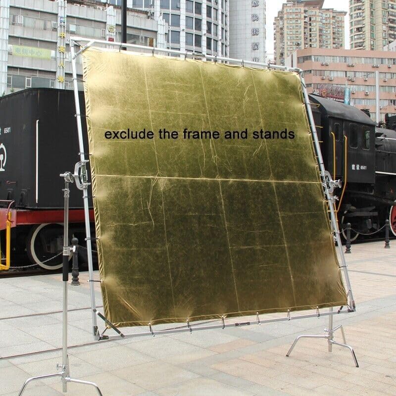 6'x6' 1.8x1.8m Golden/Silver Reflector Cloth Overhead Butterfly Frame, with One Seam