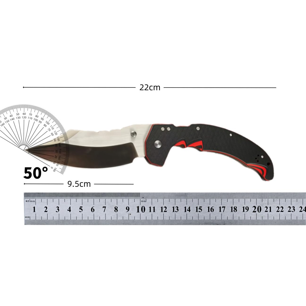 Klappmesser Taschenmesser Edelstahl G10 Griff Premium Design，Schwarz