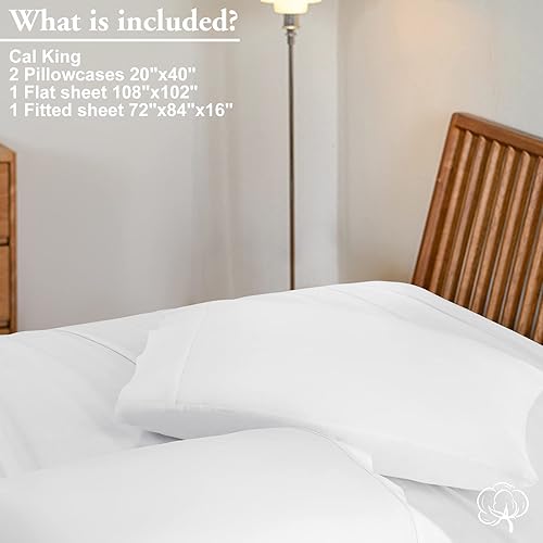 Miniatura 4 de LBRO2M Juego de sábanas de 1000 hilos 100% algodón, tamaño King, juego de sábanas de 4 piezas, bolsillo profundo de 16 pulgadas, fresco, cálido,