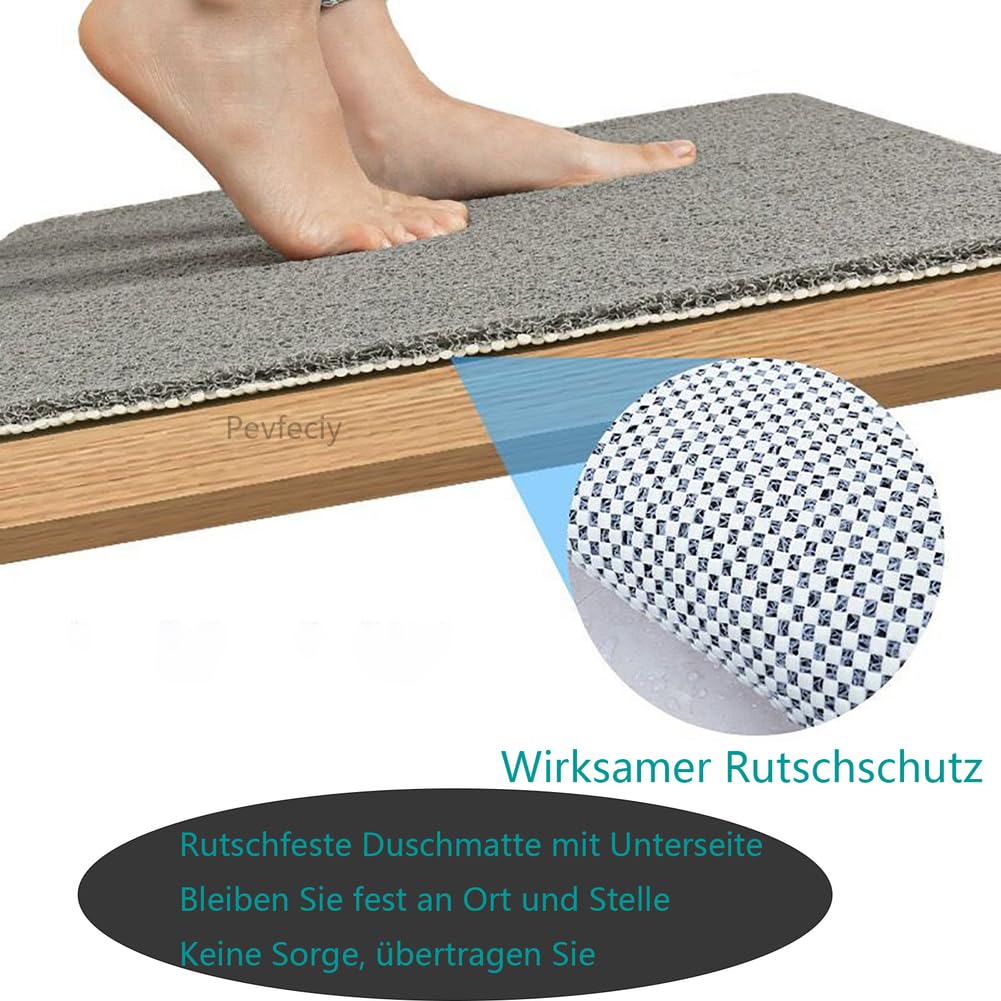 Alfombrilla Ducha Antideslizante 70X150 CM para baños y bañera Modernos Alfombra Ducha Antideslizante Suave y cómodo PVC Alta Permeabilidad al Agua