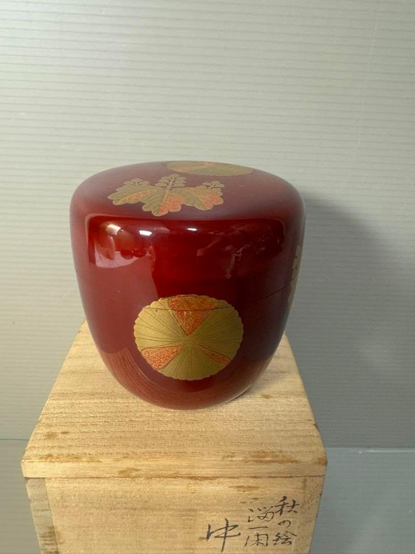 茶道具銀杏蒔絵中棗 【公式通販】