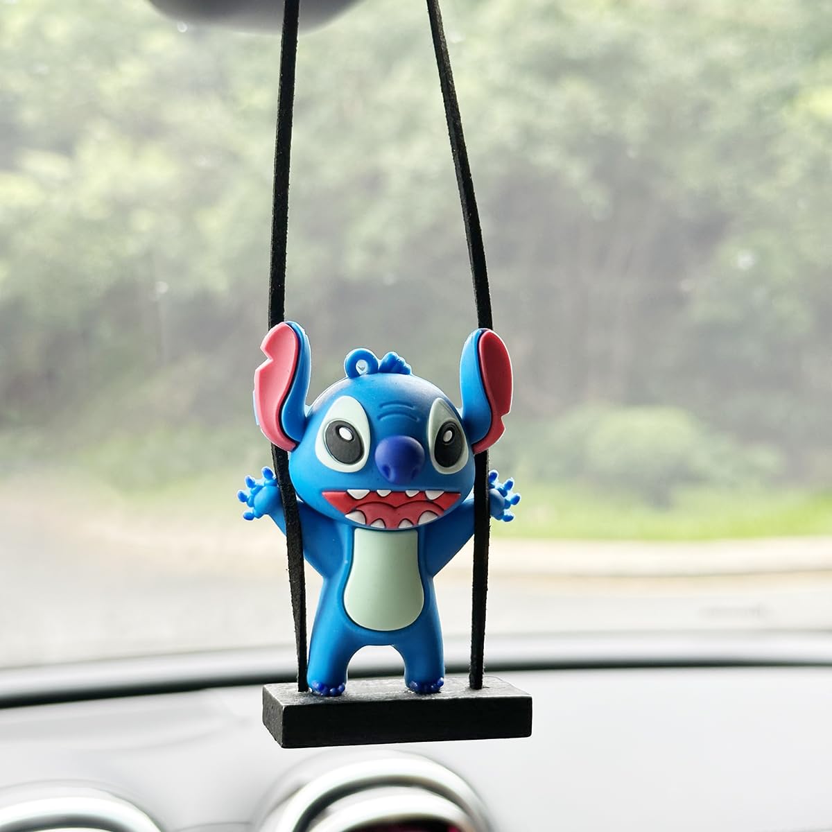 Anime Car Swing Ornament Decoration Mirror Hanging Interior Accessories for Car Rear View Mirror Gardening Hanging Blue — view 2