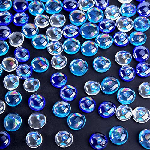VGOODALL Glass Pebbles Bulk Pack, 120 Glittering Stones for Home Decor Fish Tank Landscaping