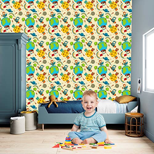 Image of CABANA HOMES (45cm x 125cm, 2 Rolls (12 sq. ft) Wallpaper for Kids Room Self Adhesive,Wall Stickers,Baby Room,Wardrobe,Furniture
