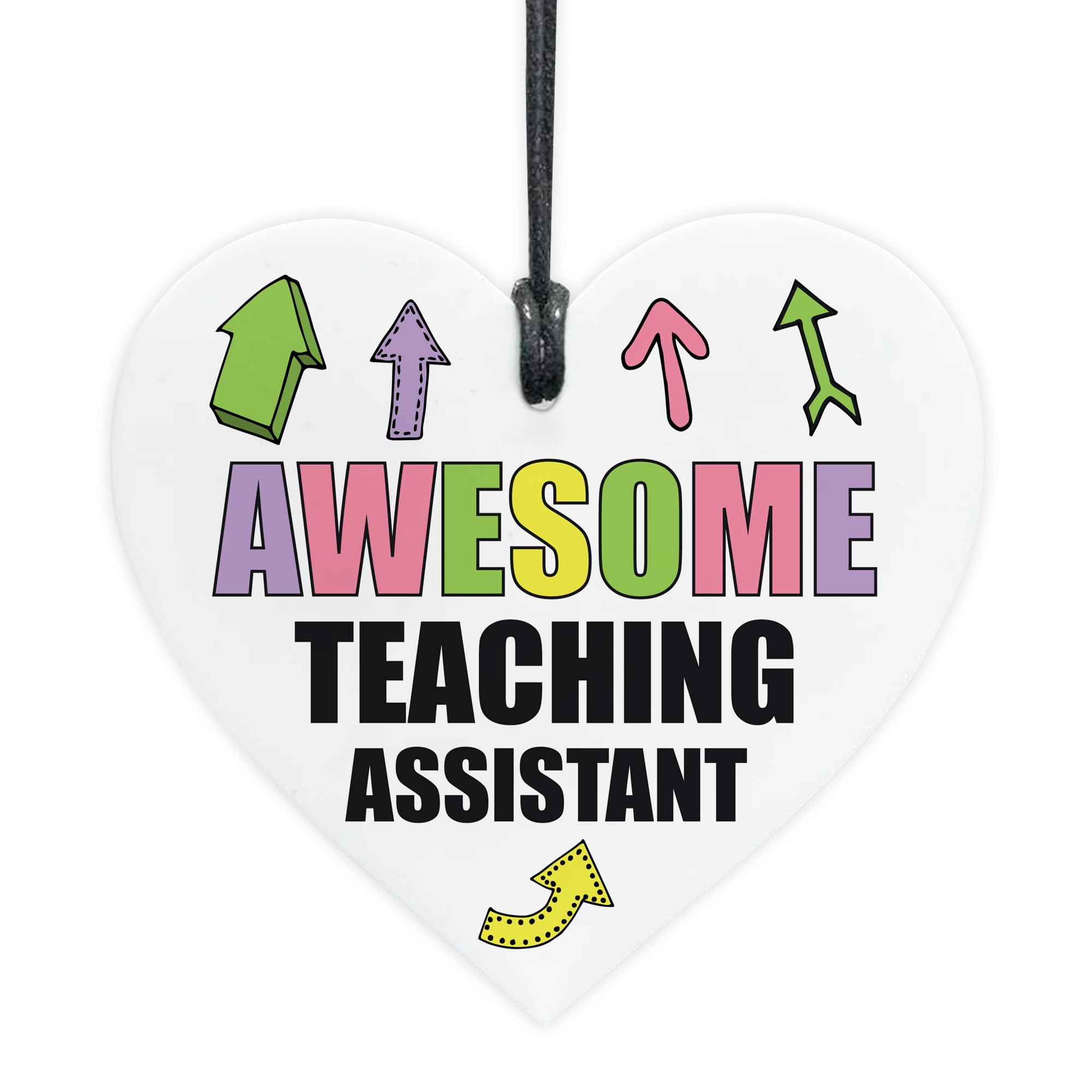 Red Ocean Gift For Teaching Assistant AWESOME TA Hanging Plaque Teacher Appreciation Gift To Say Thank You Teaching Assistant For Women Novelty Leaving Teacher Keepsake