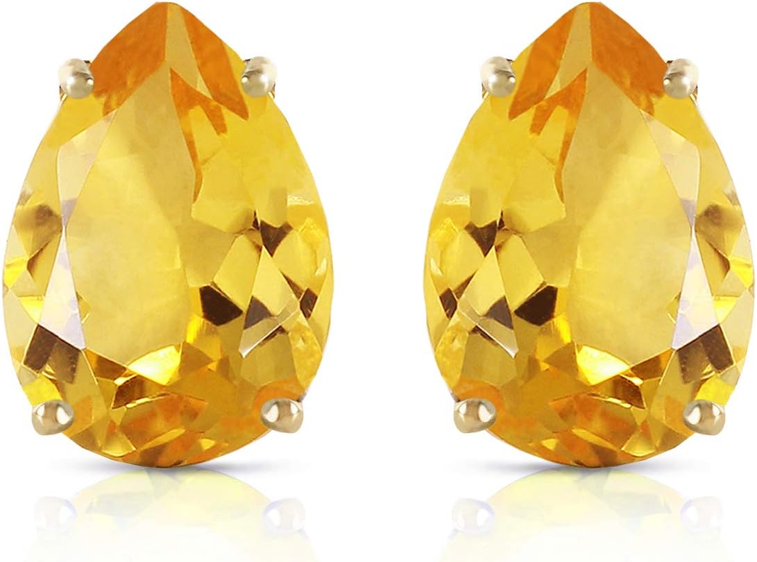 Galaxy Gold GG 14k Yellow Gold 10ct Citrine French Clip Earrings - Image 3