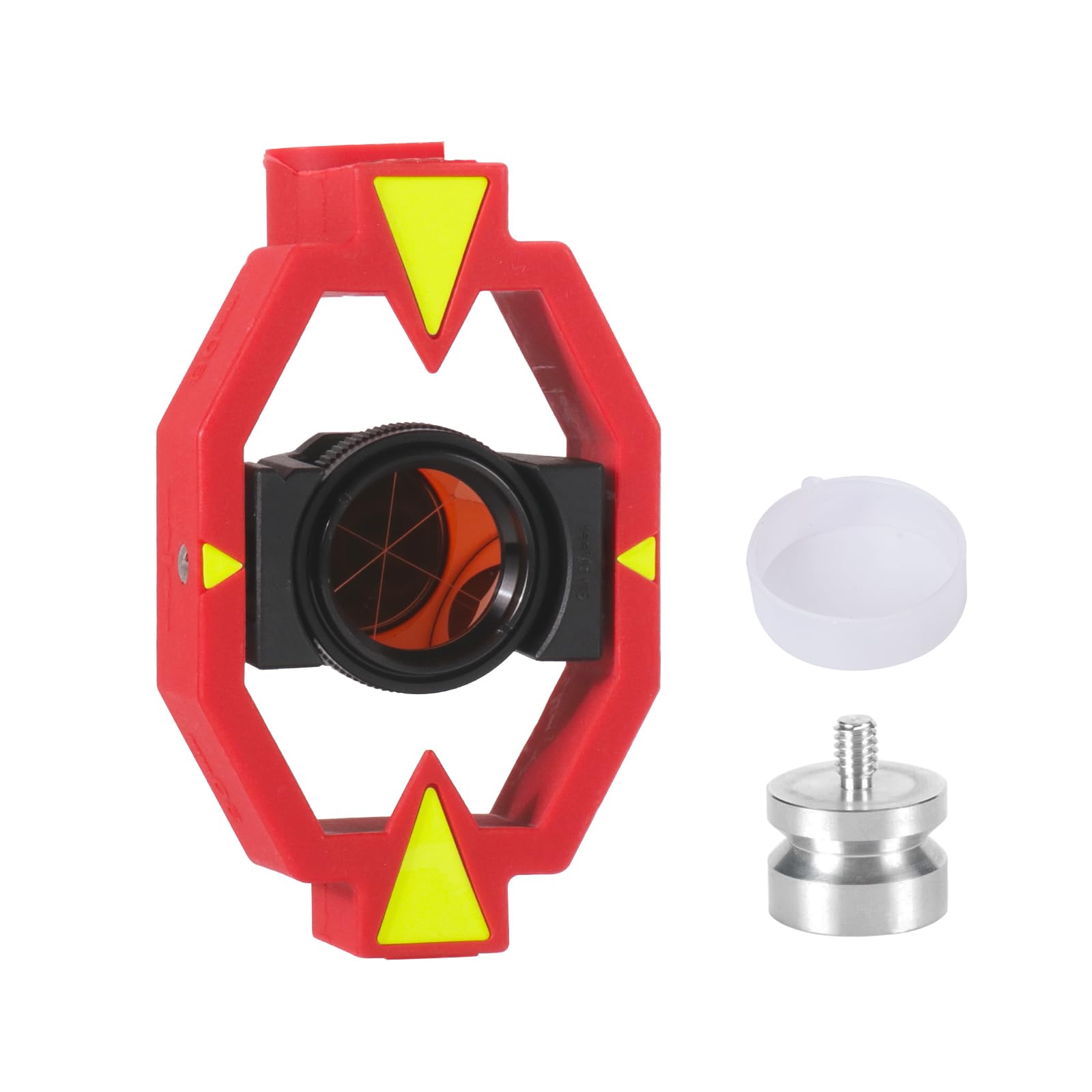 Prisma di rilevamento rivestito in rame con punta e adattatore, mini prisma per misurazione della stazione totale prisma costante -30 mm offset