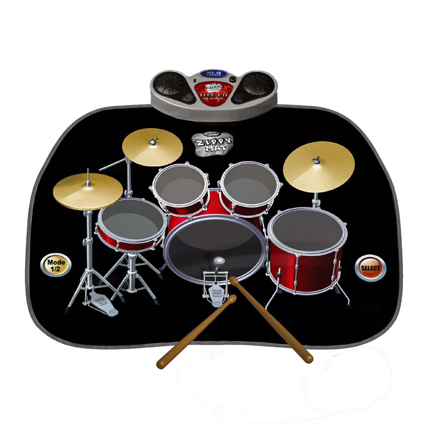 Global Gizmos Drum Kit Music Game Playmat ~ Kids, Fun ~ Includes Drumsticks ~ Interactive, Sounds ~ 52480 "