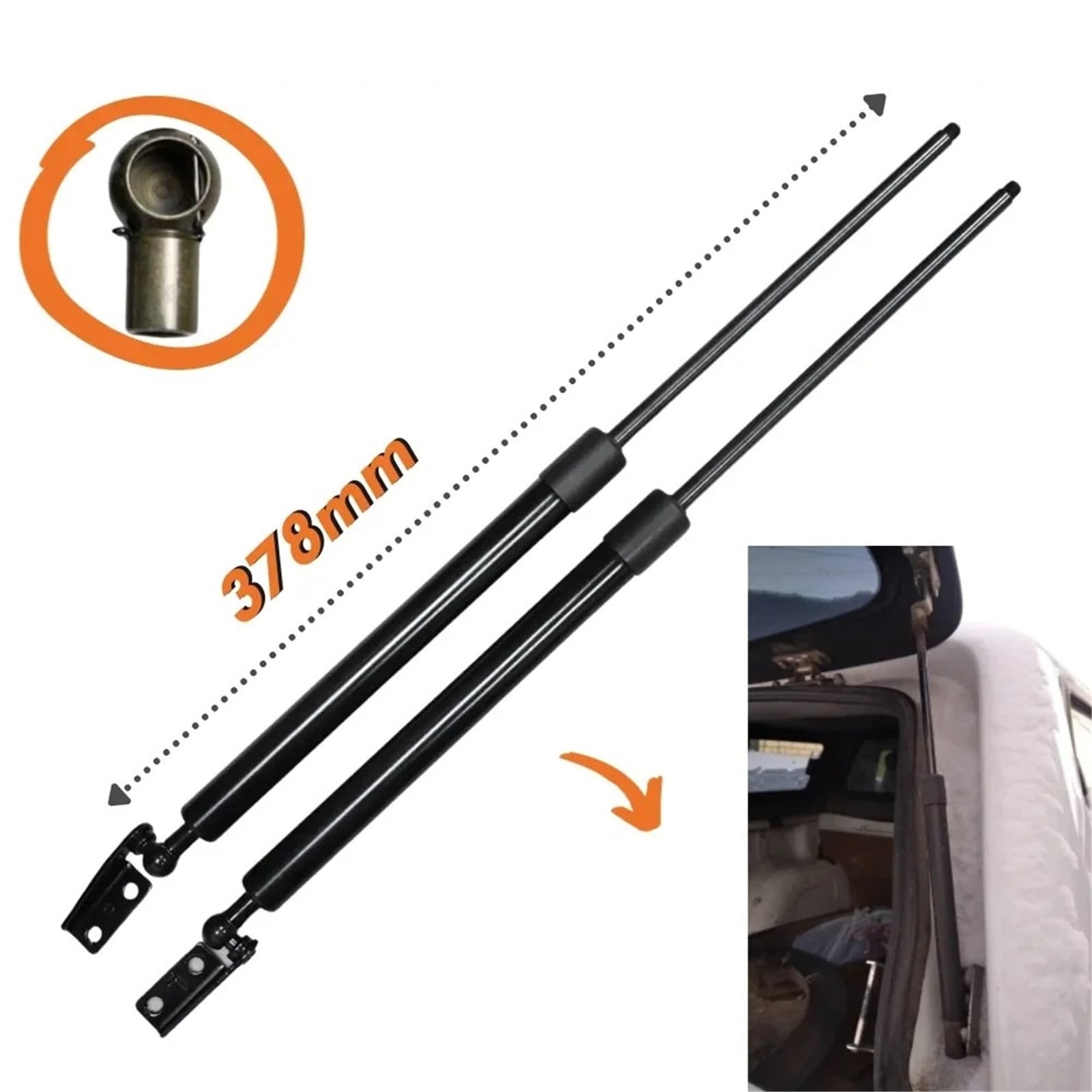 Ammortizzatori Portellone Molle Gas Per Mitsubishi L200 Per Triton Per Strada KA/KB Pick-up 2005-2014 Molle Gas Ammortizzatori Sollevatore Hardtop Lunotto Posteriore Puntoni(Normal Black)