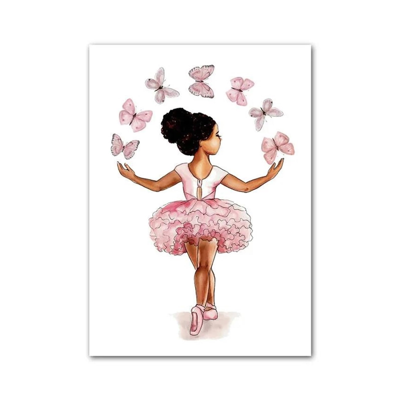 Xenite Girls A Wall Rt Canvas Prints Ballet Butterfly Rainbow Crown Flower Wall Rt Canvas Painting No Frame Nordic Prints Picture Kids Room Decor(,30X40cm)