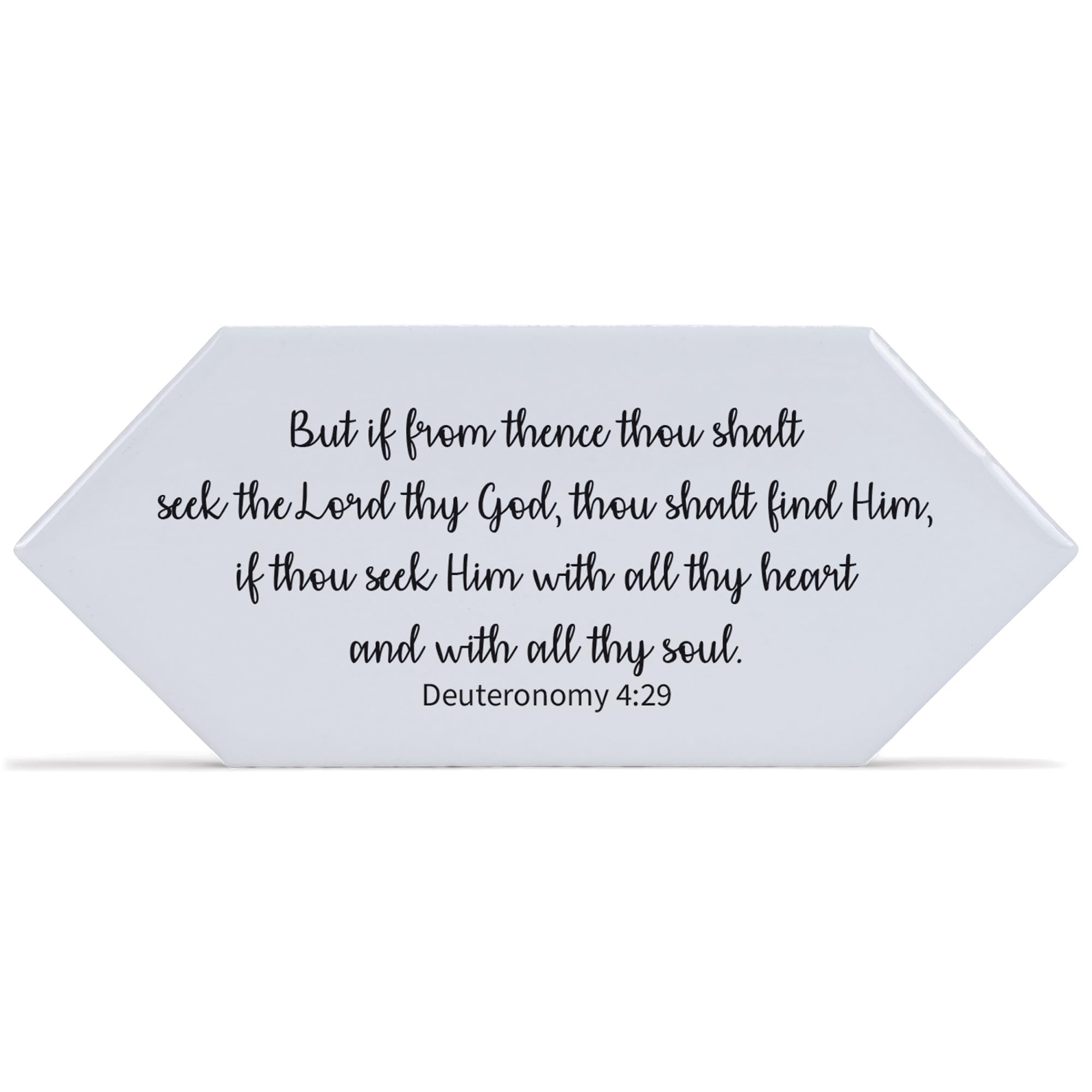 Plaque céramique Seek Him With All Thy Heart pour salon cosy