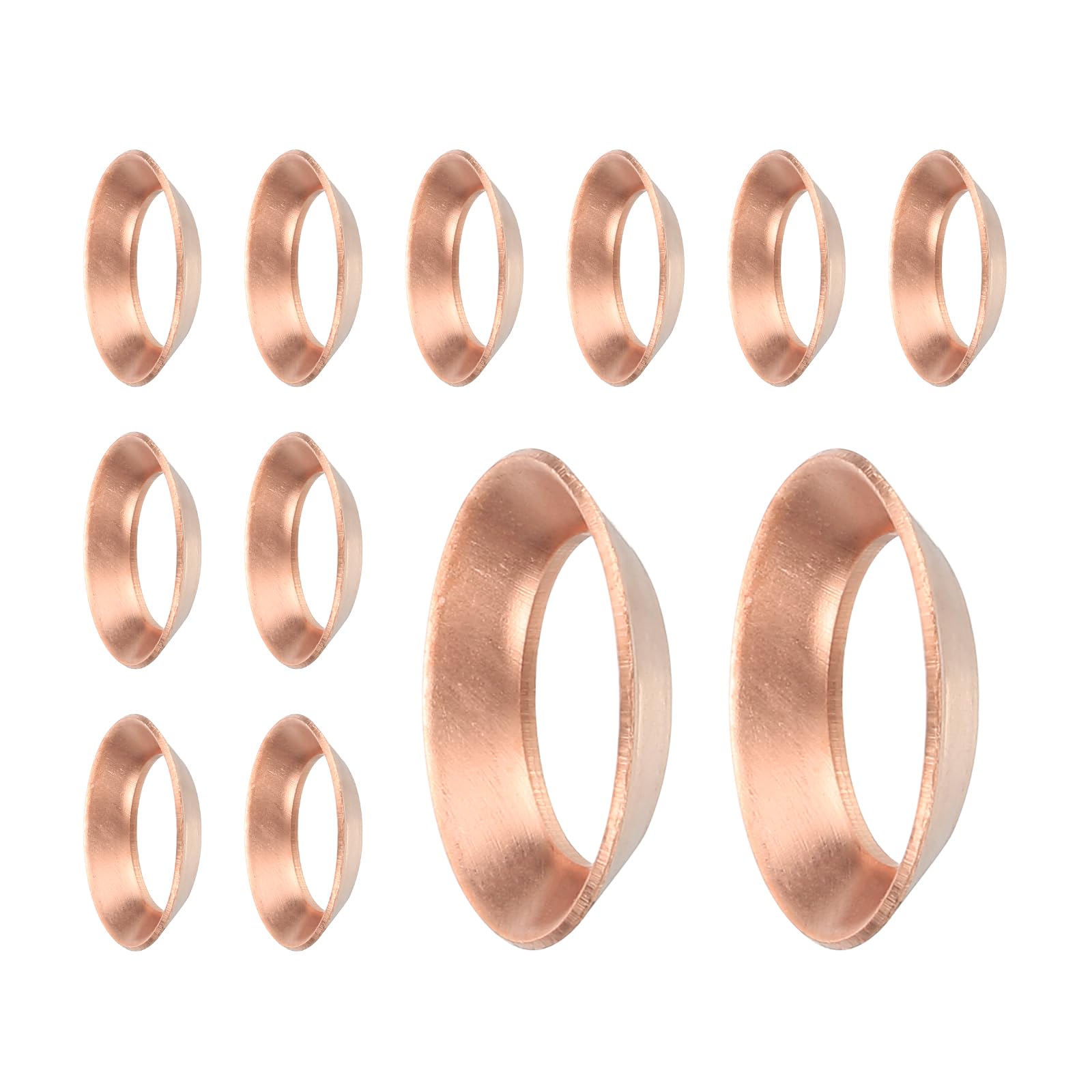 Kit 115 Guarnizioni Di Flare In Rame – 5 Misure, 45°, Per Tubi 1/4” 3/8” 1/2” 5/8” 3/4”, Per Aria Condizionata