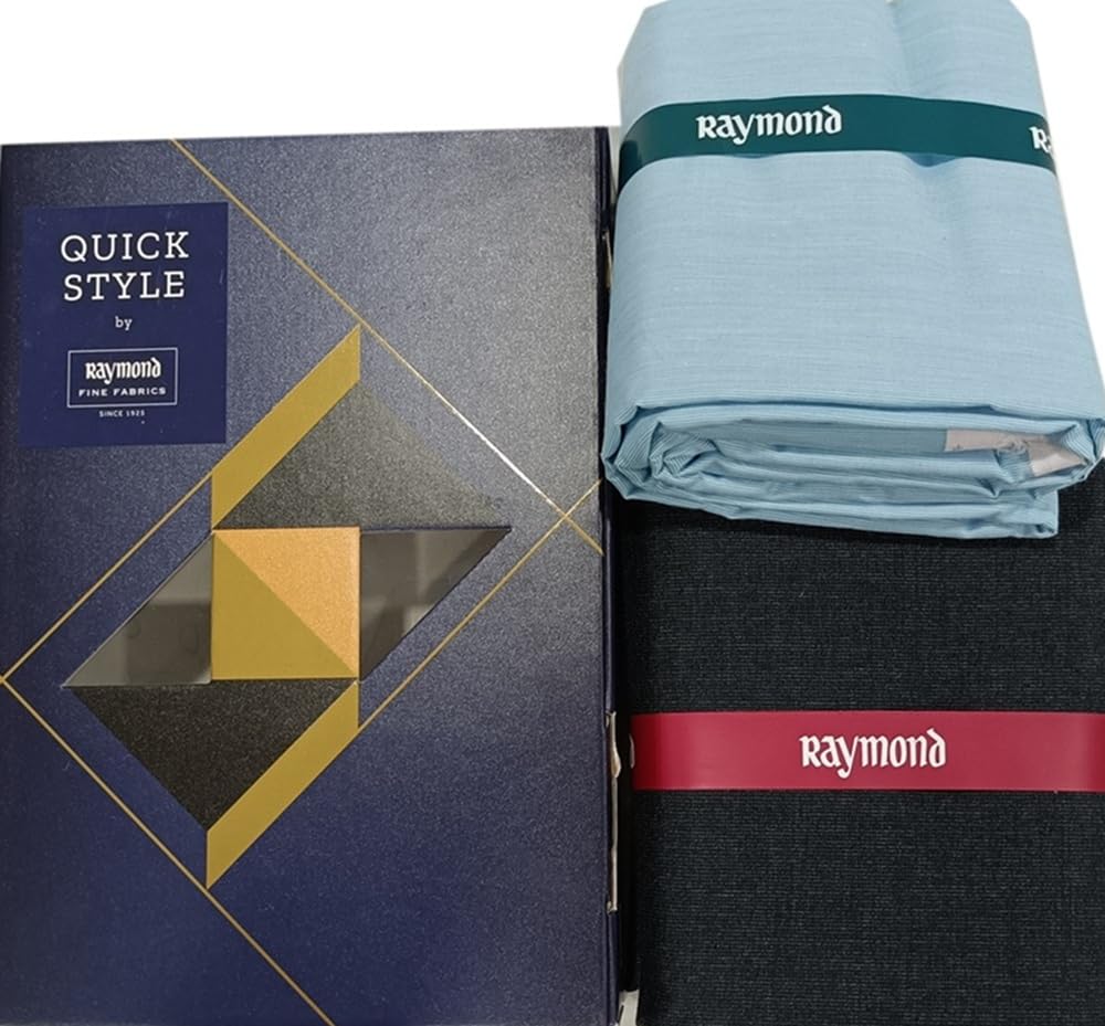 Raymond Quick Style Men's Premium Polycotton Formal Shirt and Trouser Unstitched Fabric Striped, Standard Size, Gift Box Packaging (Multicolor)-image-3