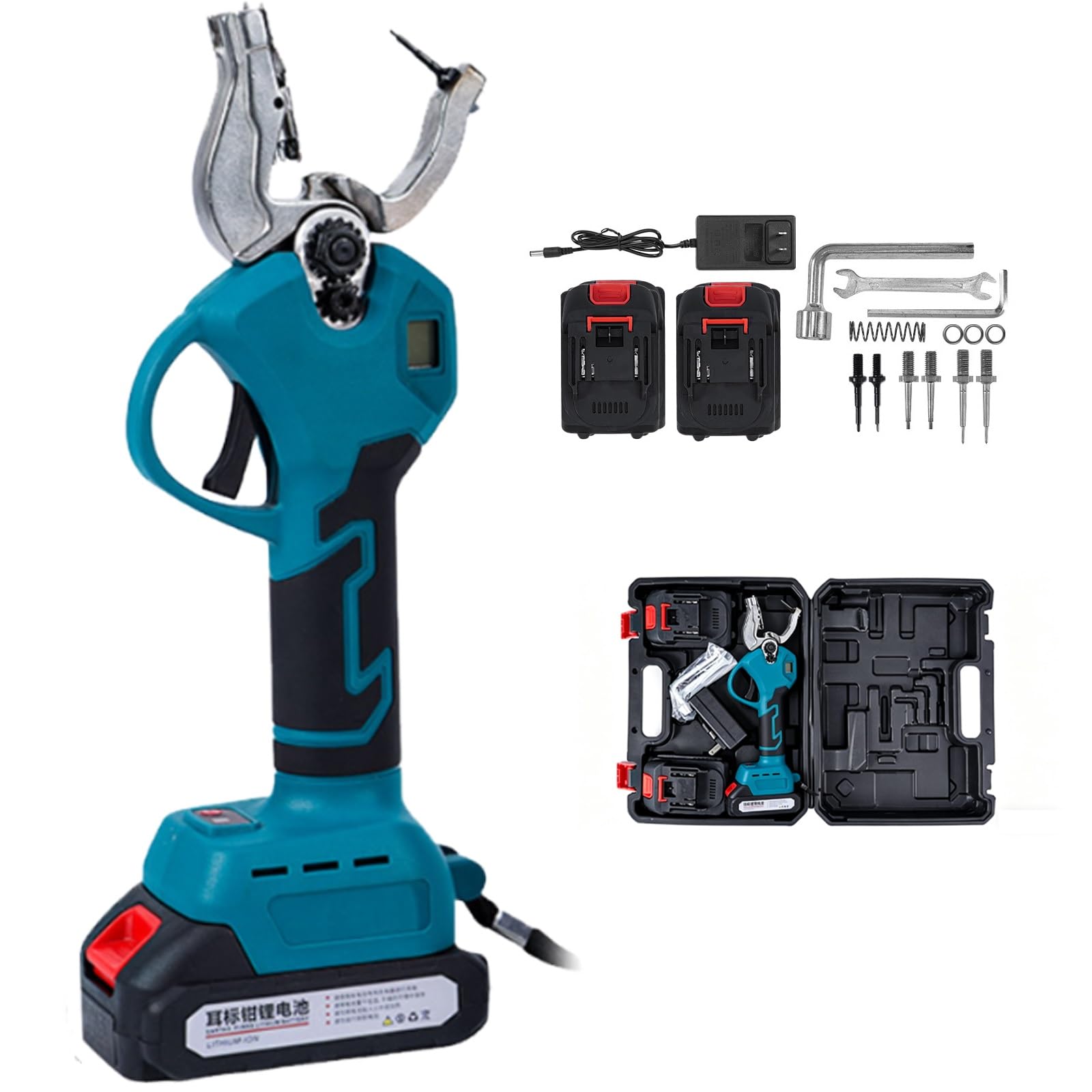 Marcatore Elettrico for Orecchie Per, Elettrica for Orecchini Bestiame, Dotato di 2 Batterie Al Litio Da 1300 Mah, Con Funzione di Ritorno Automatico, Adatto for Suini(Blue)