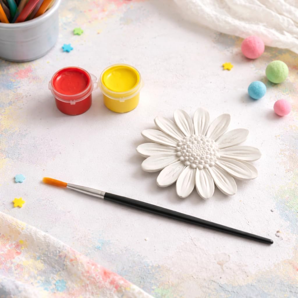 JECOLOP 3D DIY Painting Kit for Kids Paint Your Own DIY Figurine Craft Set Art & Craft Kit with Colors & Brush-Multiple Themes Creative Birthday Gift for Boys & Girls Age 6-12, 8-10 (Daisy) 1
