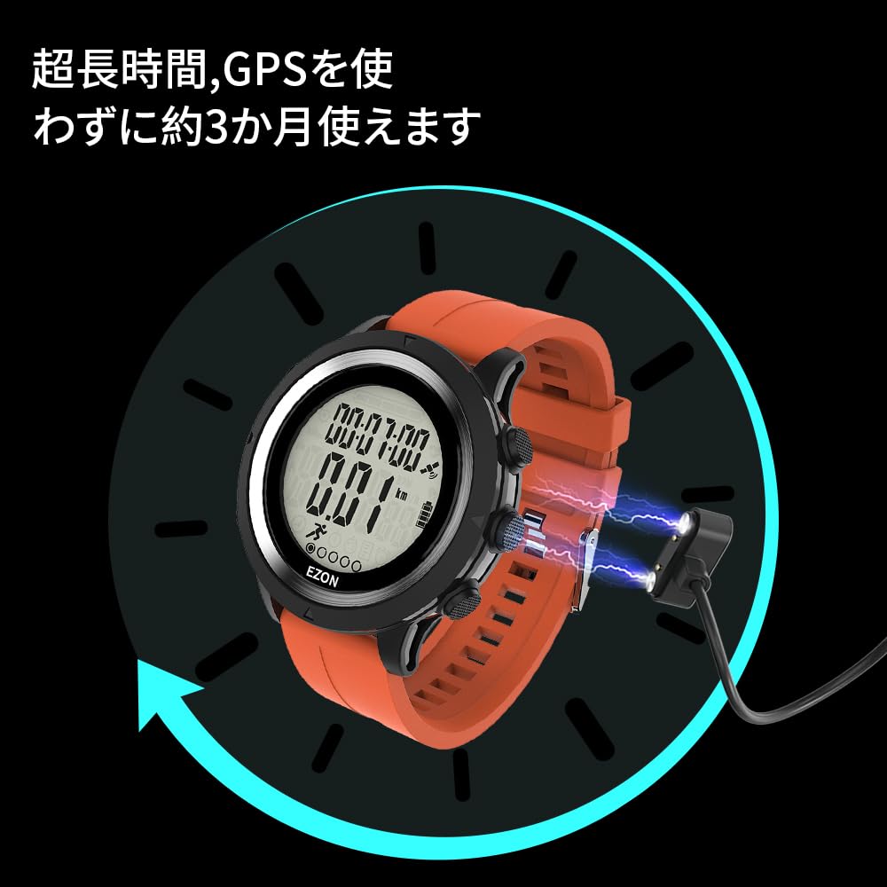Amazon.co.jp: ランニングウォッチ GPS 光式心拍計 腕時計 デジタル
