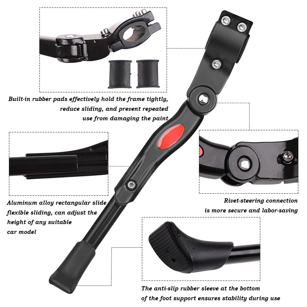 QQLADY Béquille De Vélo Pour Cube Stereo Hybrid 140 HPC TM 750 2023, Support LatéRale Vélo En Alliage D'aluminium, Universelle Réglable En Hauteur, Antidérapant Béquille Vélo Accessoire