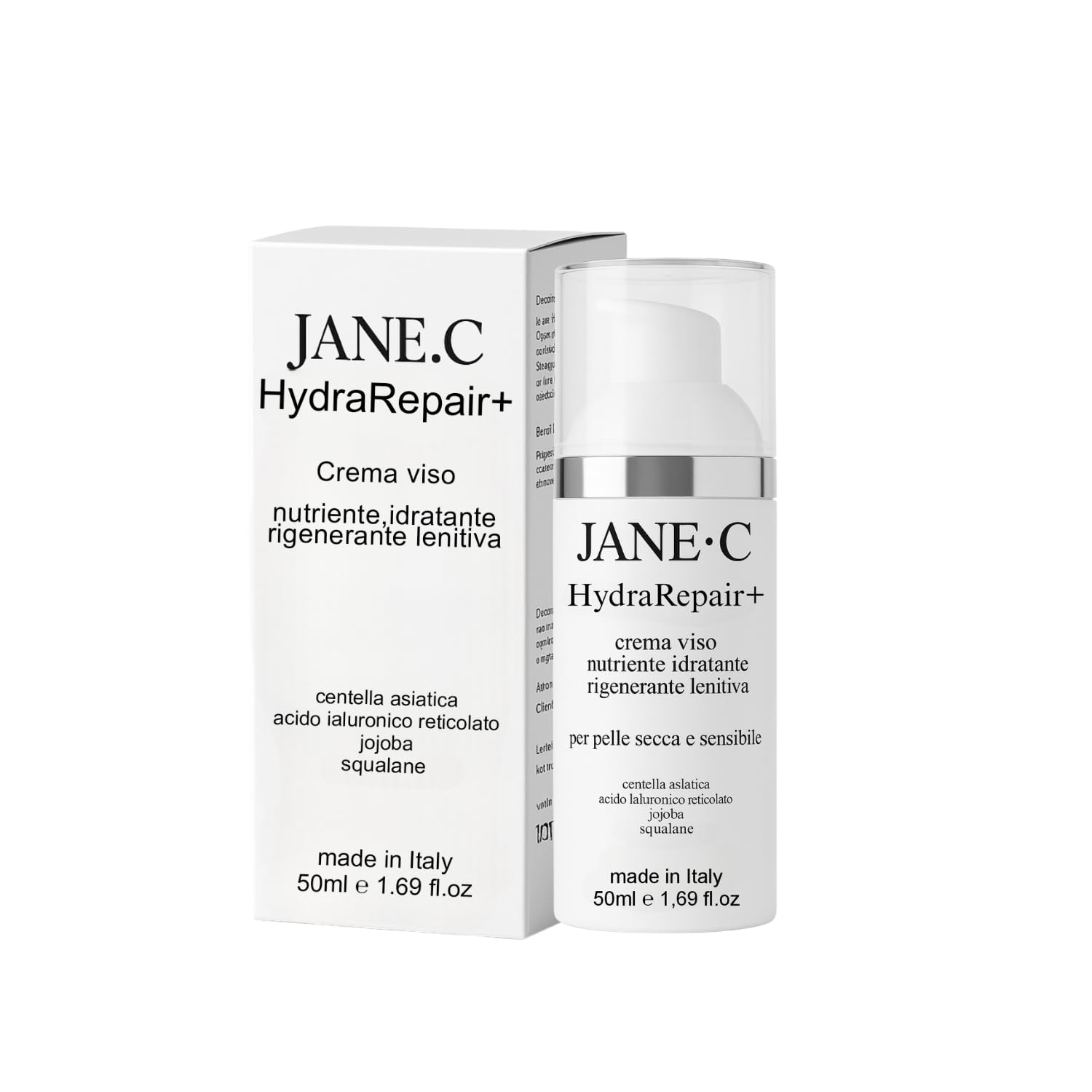 Crème Visage Jour & Nuit HydraRepair+| Inspirée de la Skincare Coréenne| Avec Centella Asiatica & Peptides| Hydratante, Réparatrice et Apaisante |Peaux Sèches, Mixtes ou Sensibles| Made in Italy, 50ml