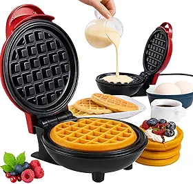 Máquina de Waffles Pequena, 110v, Superfície Antiaderente, Preparo Rápido, Ideal para Café da Manhã e Lanches - Premium