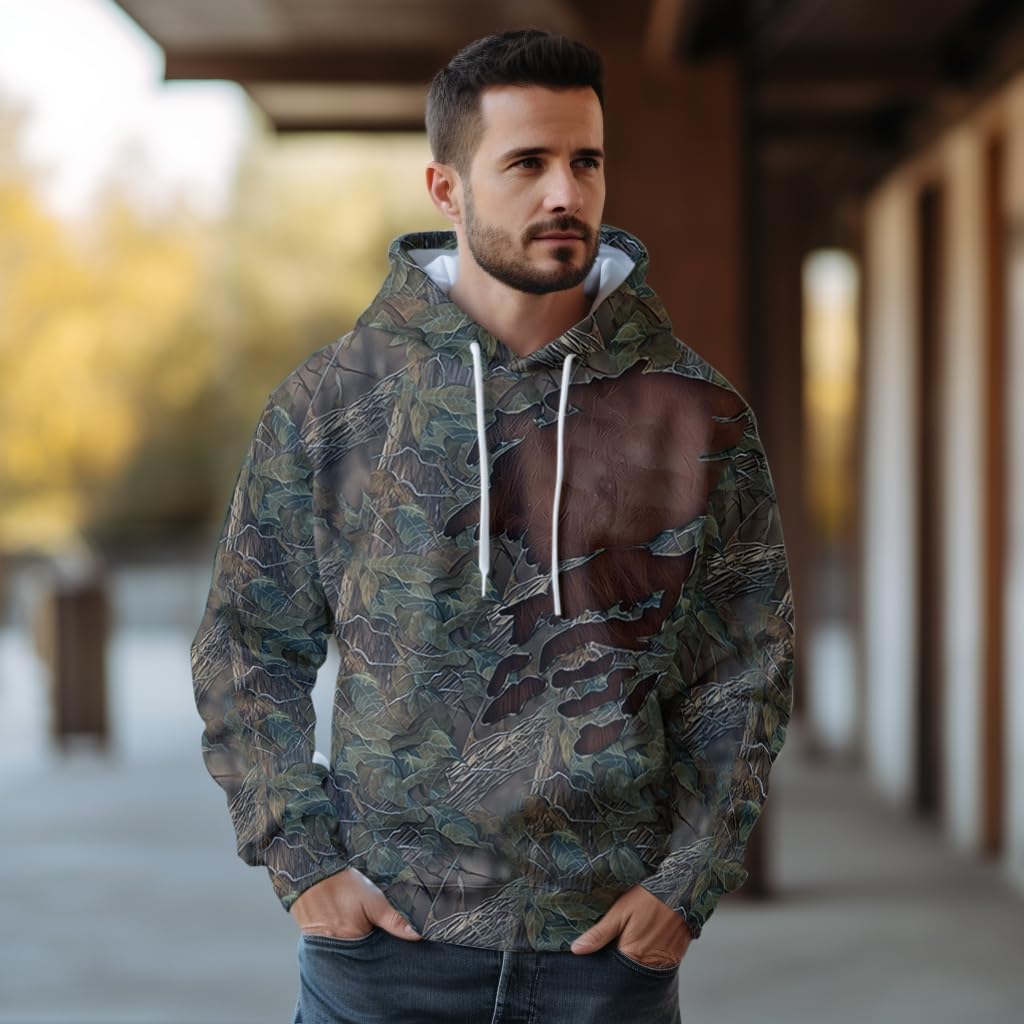 Bigfoot's Hoodies for Mens – Men’s 3D Graphic Novelty Pullover Sweatshirt, Long Sleeve Hoodie with Pockets Set 1 - Image 2