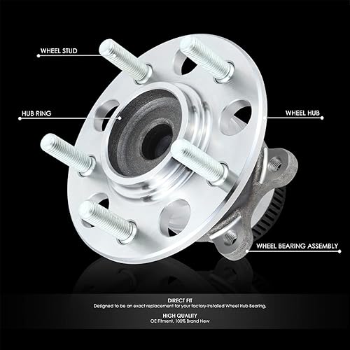 Miniatura 2 de Auto Dynasty Conjunto de cubo de rodamiento de rueda trasera de estilo fábrica compatible con Elantra 2007-2012, lado del conductor o del pasajero,