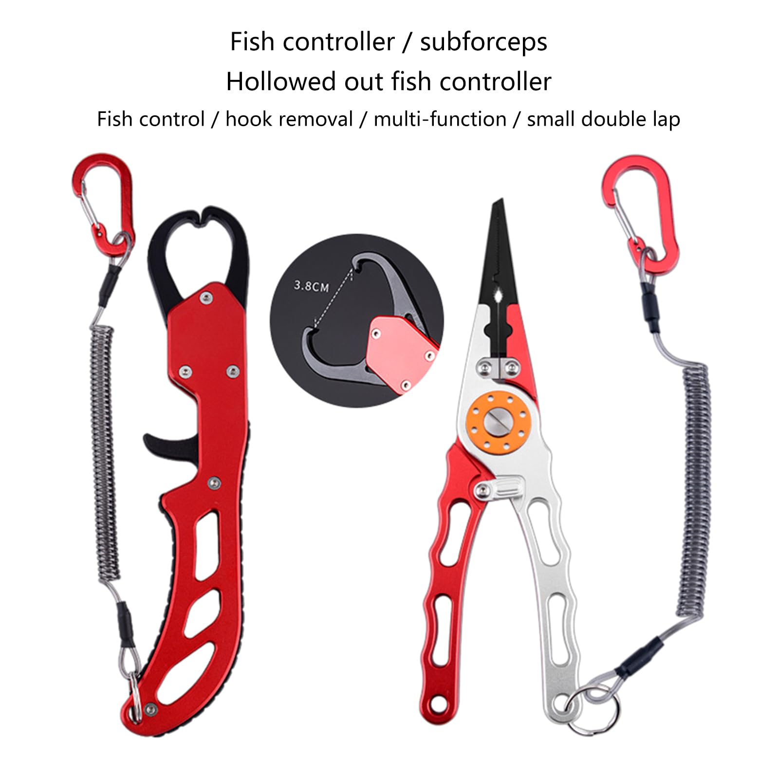 Pince à Lèvre De Poisson BuyWeek - Alu Aviation, Poignée Caoutchouc, Rotation 360°, Capacité 80kg, Sac Inclus - Pour Pêche En Mer
