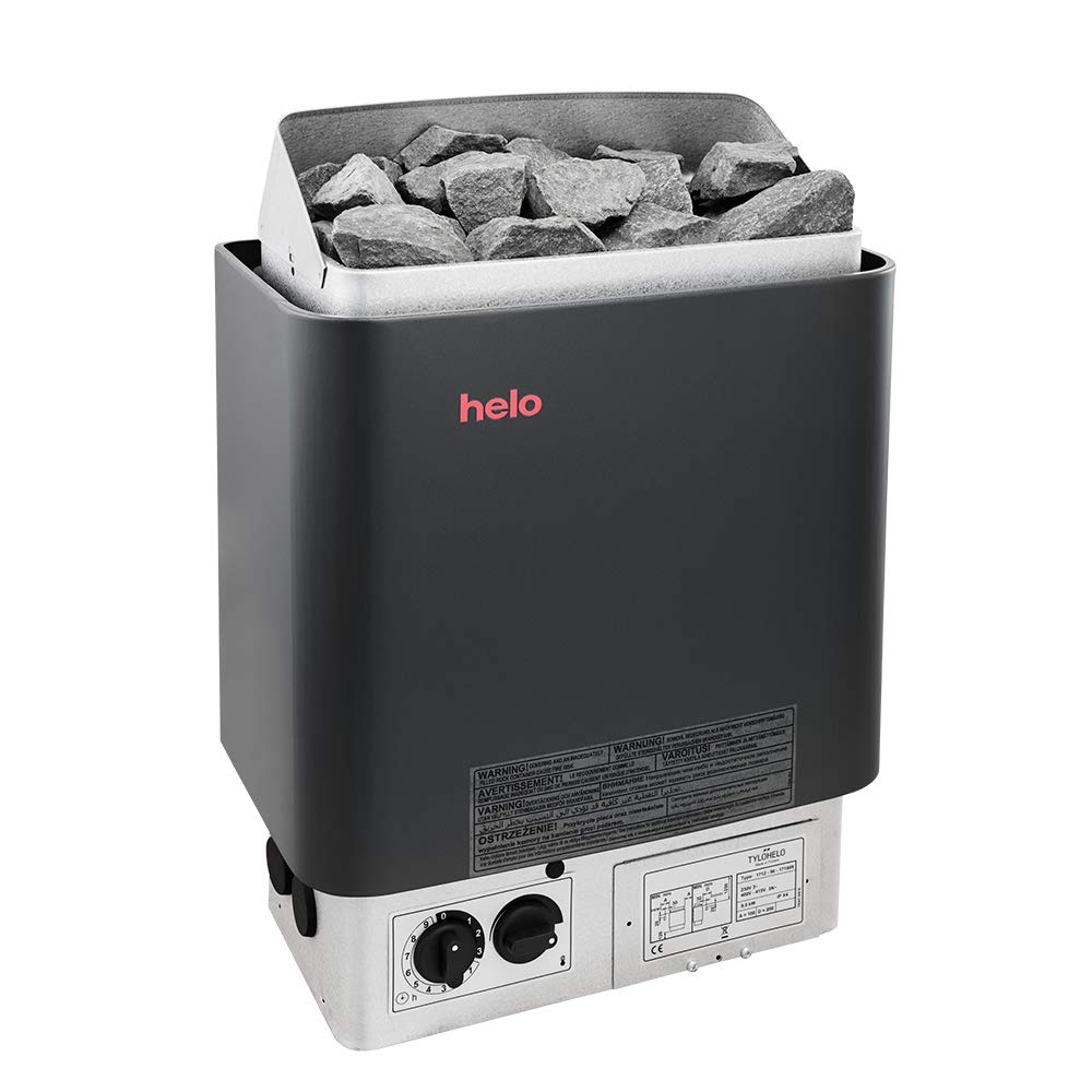 Sauna Poêle Électrique HELO CUP Graphite 4.5-9.0 kW 230V 400V avec Unité de Contrôle Intégrée