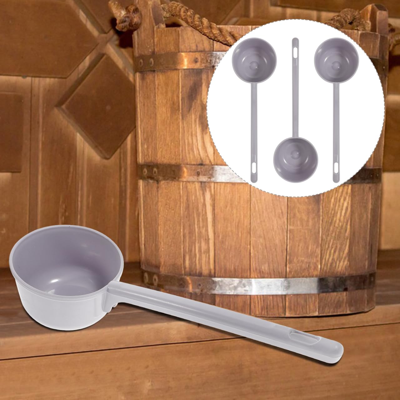 Louche ergonomique à long manche en plastique facile à nettoyer pour cuisine restaurant Couleur aléatoire