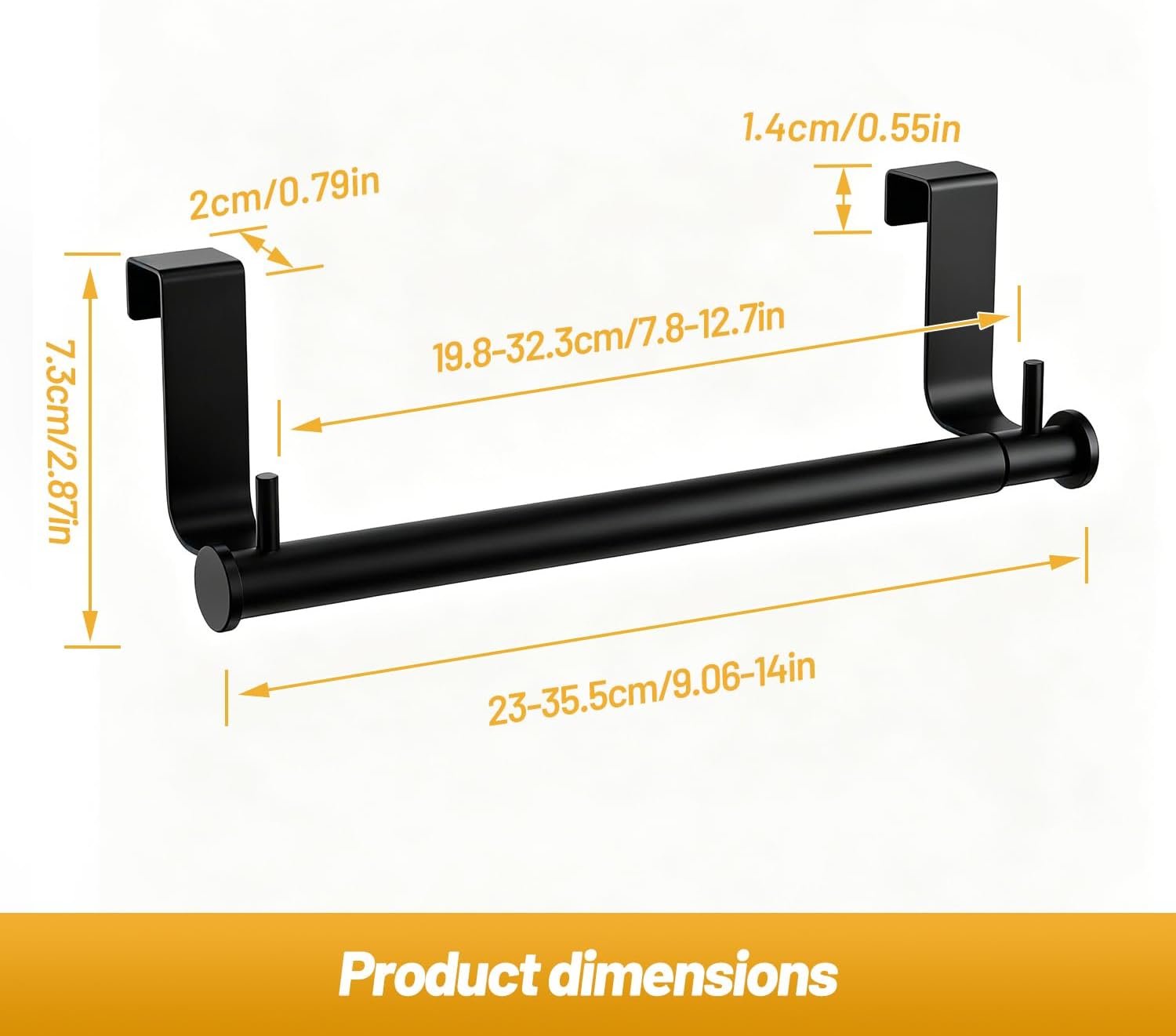 VEHHE Over Cabinet Towel Holder, Expandable Kitchen Dish Towel Rack image 5