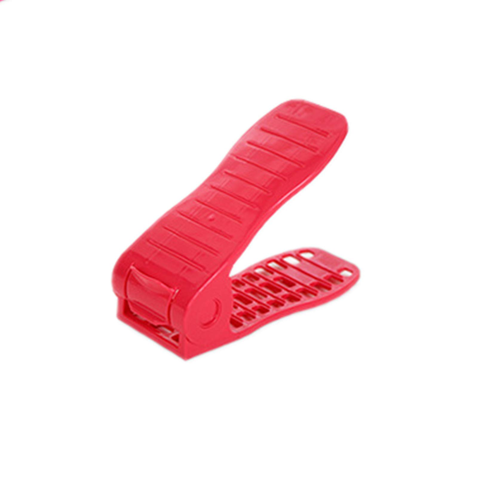 T/HHollow Adjustable Simple Double-Layer Shoe Rack, Plastic Integrated Shoe Rack, Household Space-Saving Shoe Rackred