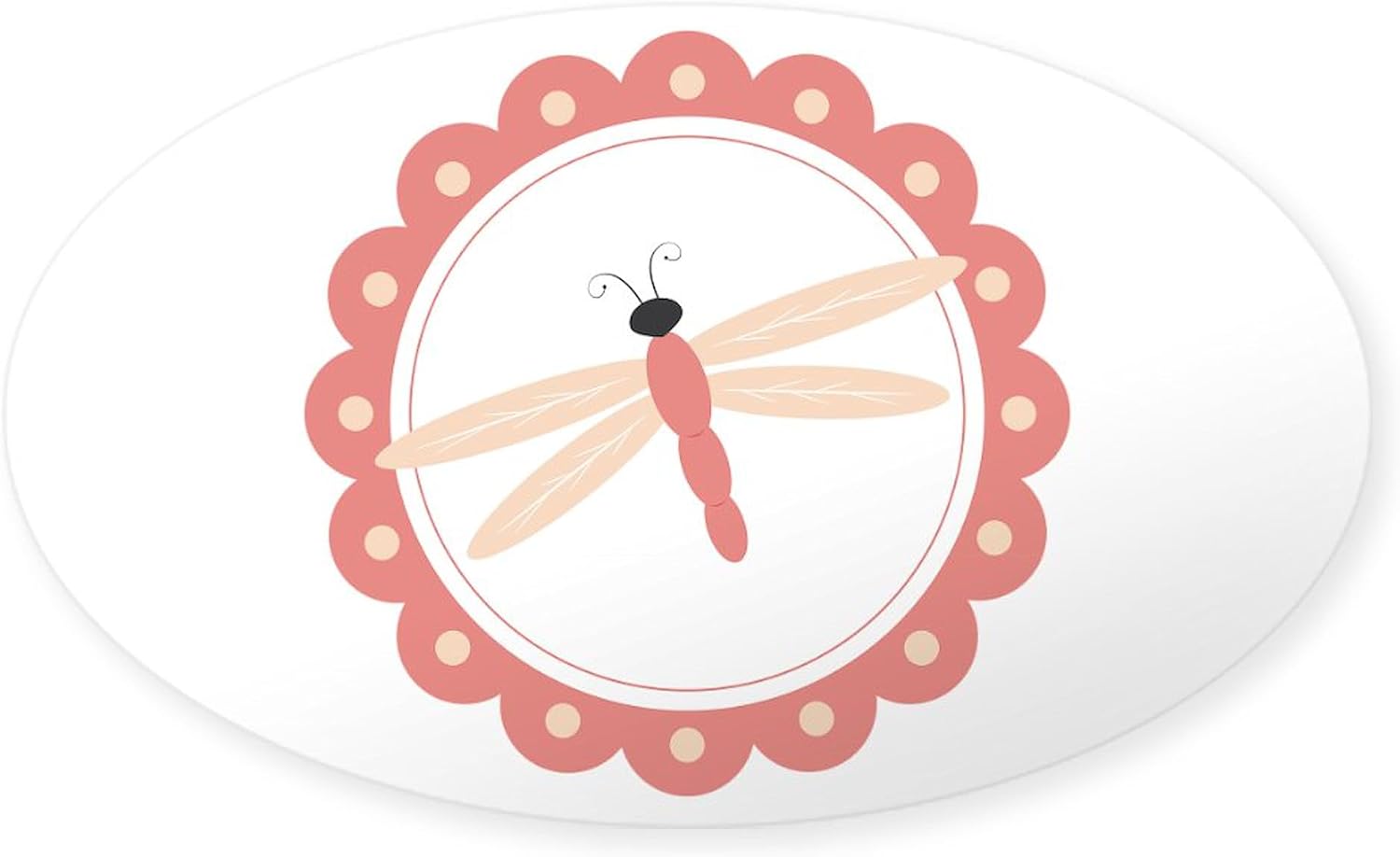 CafePress Dragonfly Rule of Three Oval Bumper Sticker Car Decal