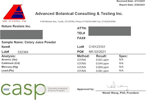 Miniatura 5 de Polvo de apio entero, tallo de apio completo con fibra, sin OMG, sin gluten, nutrientes de espectro completo, 37 porciones, 8 onzas