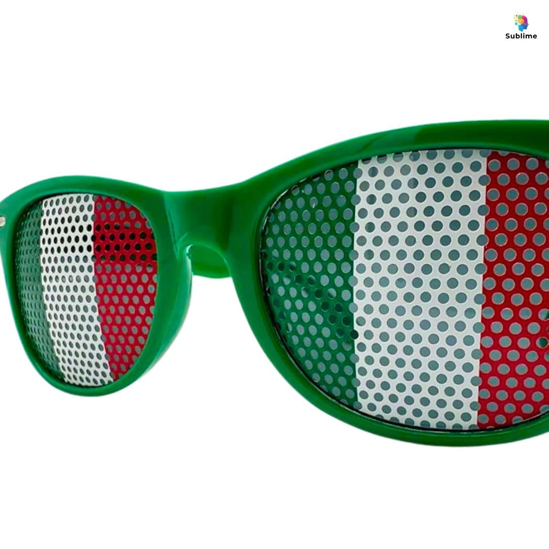 Occhiali da Sole Italia Nazionale Tricolore Tifosi Azzurri 100% Made in Italy