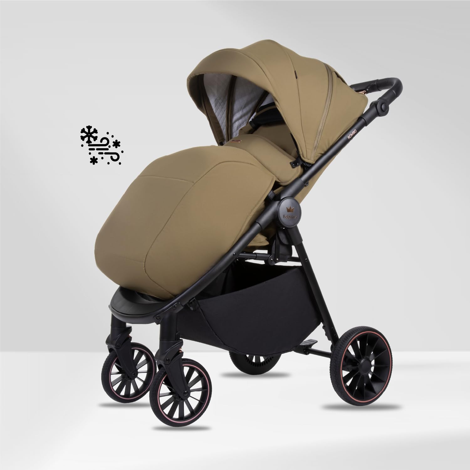 Babylux Poussette de Voyage ROMBO avec Fonction Allongée, Couleur: Olive | Poussette, Petite Et Légère, Poignée Télescopique, Pliage Compact, Sac À Langer, Sac De Voyage Et Autres Accessoires