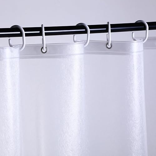 Miniatura 15 de Forro de cortina de ducha corta de 48 pulgadas de largo para bañera de entrada, cortinas de plástico blanco resistentes al agua para ventana,