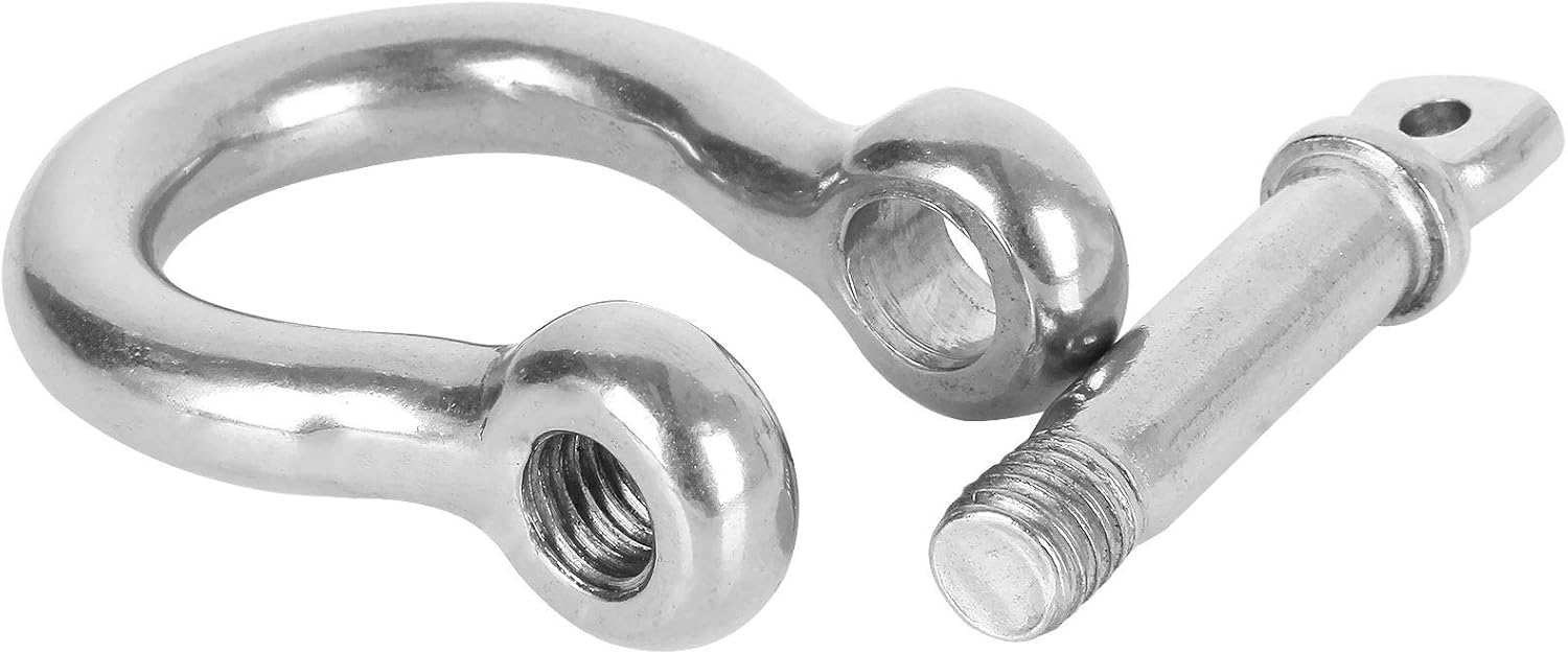 10 PCS Clevis Shackle 3/8 Anchor Shackle Stainless Steel M10 Screw Shackles 3/8 Inch Chain Shackles Heavy Duty Screw Pin Shackle for Anchor, Towing, Off Road Recovery - Image 3