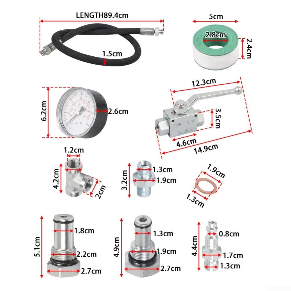 Kit de prueba de aire adaptador de riel de combustible diésel para Ford Duty para excursión 6.0L V8 Turbo Herramienta de comprobación de fugas de aceite de alta presión