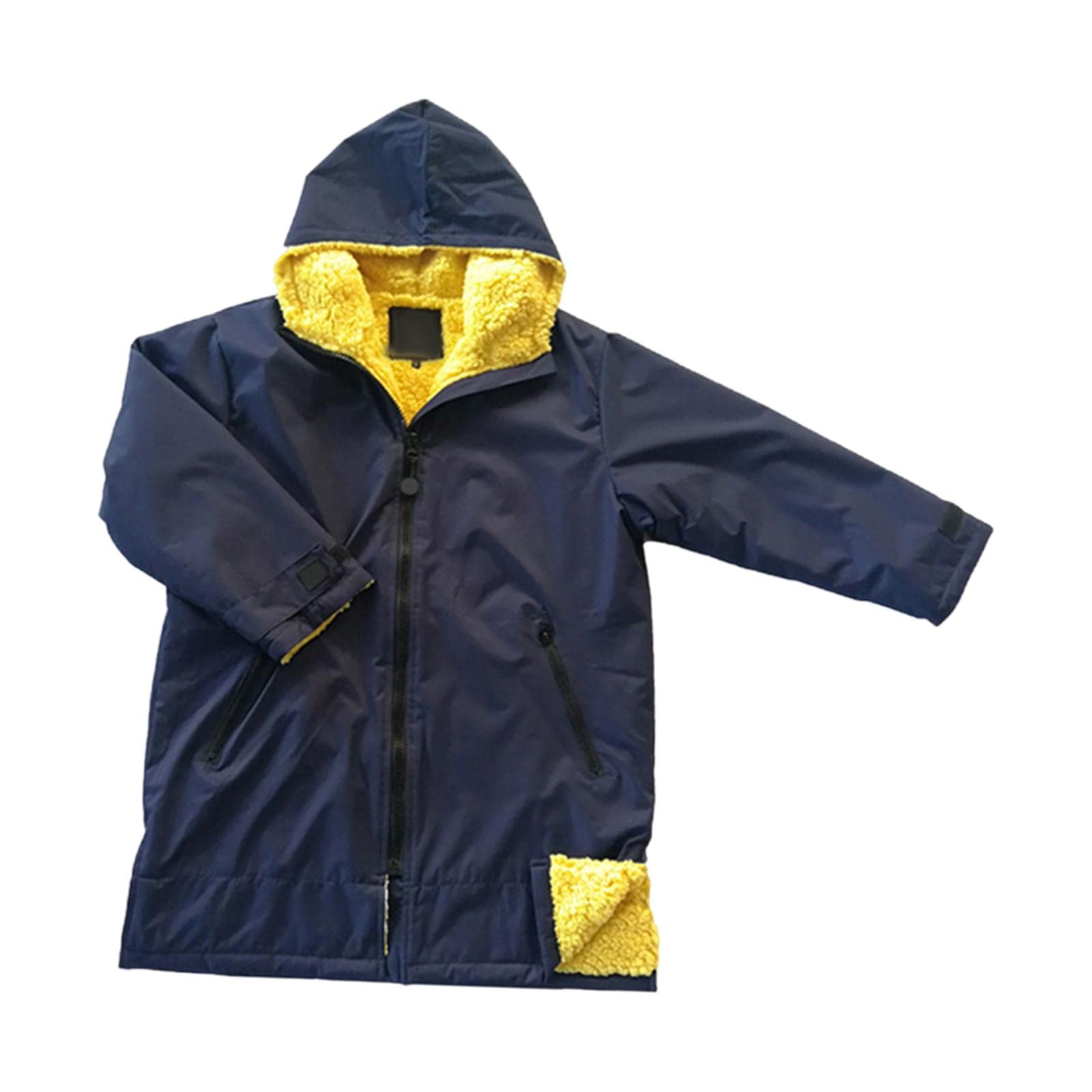 Oshhni Kinder Wickeljacke Poncho Mantel Schnelltrocknender Anzug Windjacke Regenmantel Wasserdichter Umhang Surf Schwimm Parka Zum Surfen Jungen Mädch, Tiefblaues Gelb