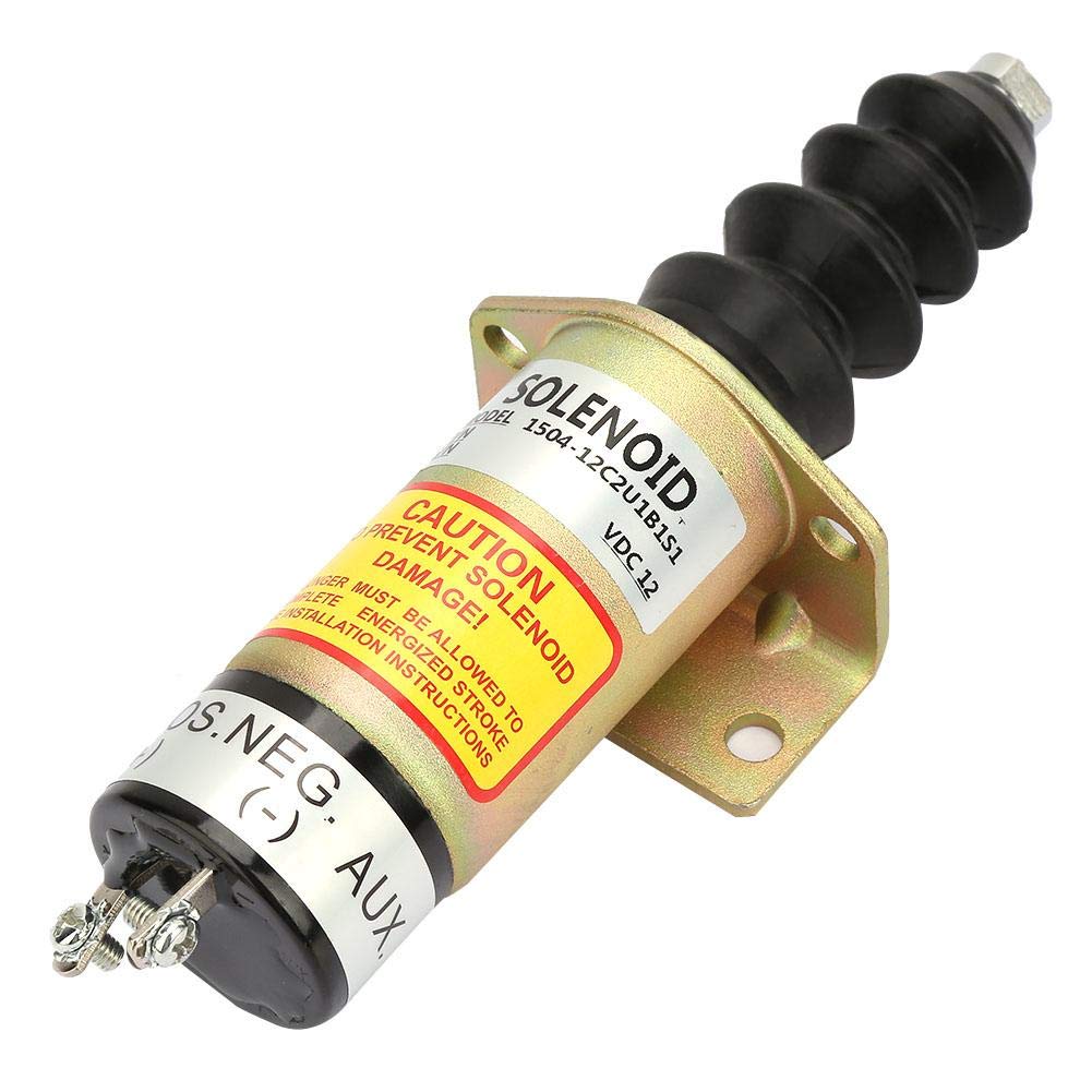 Solenoide de apagado, carcasa de acero de 12 V Motor, kit de reemplazo de solenoide de apagado y parada 1504-12C2U1B1S1