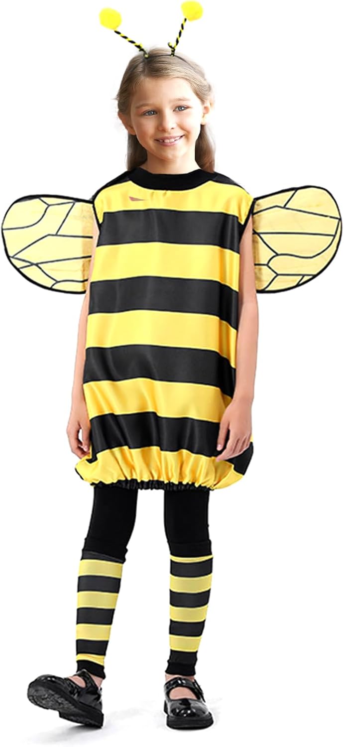 Bee Costume Halloween Bee Costume with Headband Jacket Wings Leggings for Halloween Christmas Theme Party - Image 2